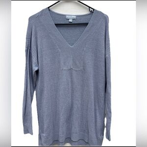Barefoot Dreams CozyChic Ultra Lite V-Neck Tunic Size M Dream Greyish Blue